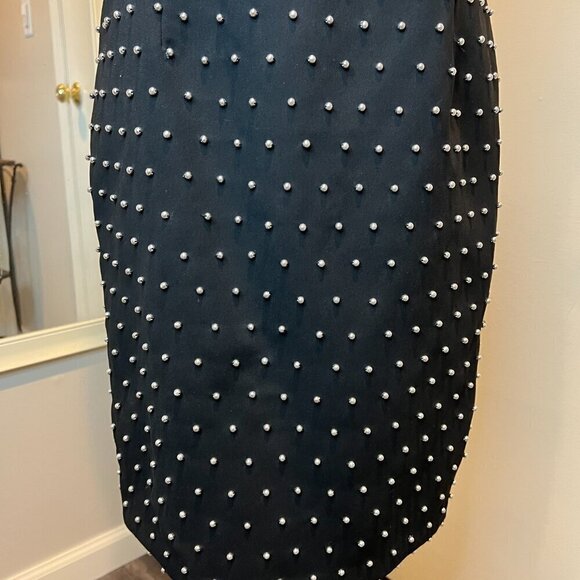 Carmen Marc Valvo Collection Black Beaded sleeveless Cocktail Dress, Size 8 - Picture 4 of 16